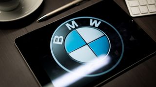BMW logo on a tablet