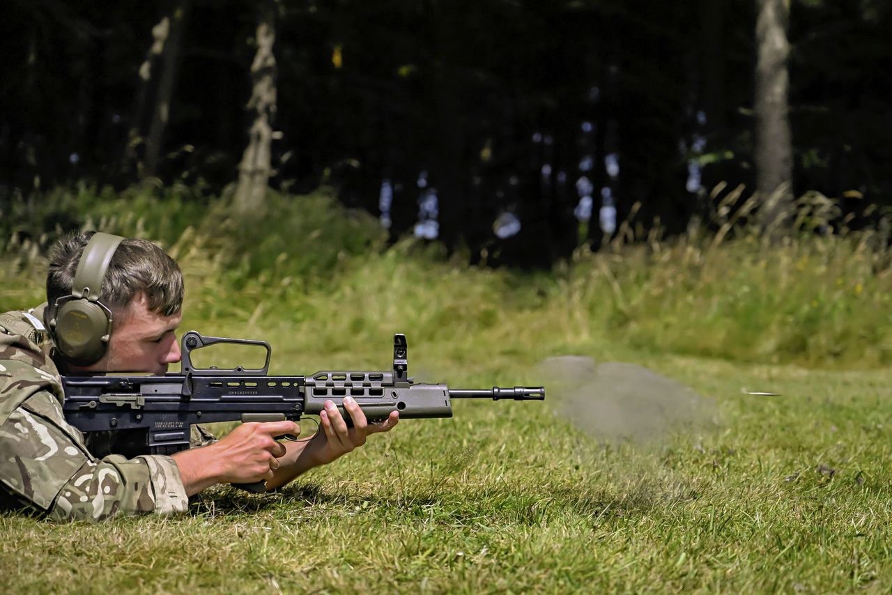 Bullet being fired from gun