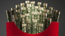 Fry container with money