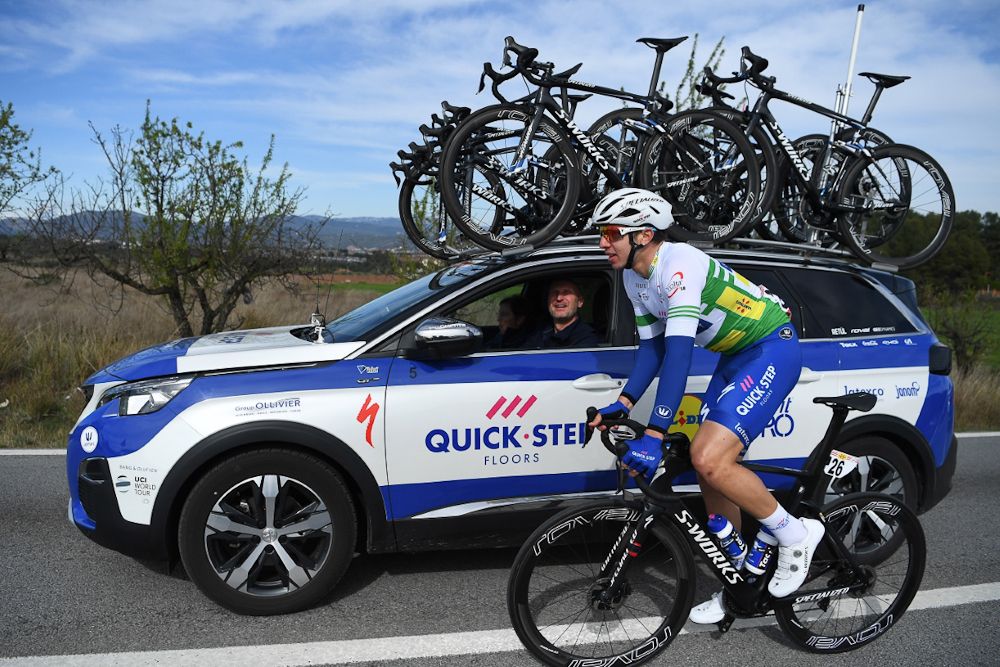 Alvaro Hodeg at the Quick-Step team care during stage 2 at Volta a Catalunya