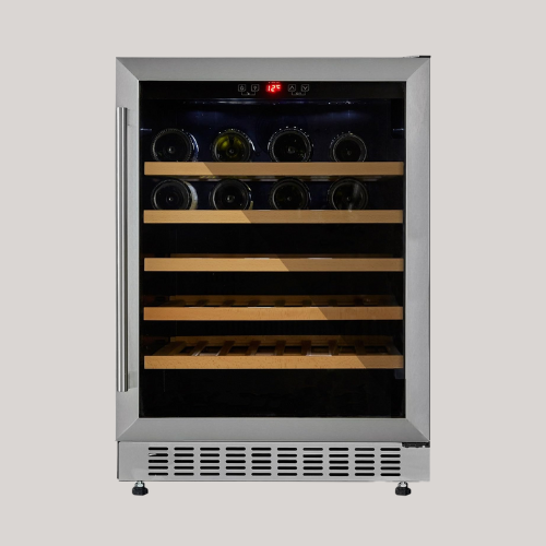 Cookology Cwc600ss Freestanding Under Counter Fridge Cabinet 60cm Wine Cooler in Stainless Steel - 54 Bottle &amp;amp; 135 Litre Capacity - Sliding Shelves - Digital Temperature Control - Reversible Door