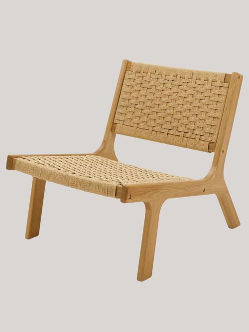 Faro Woven Paper Rope and Oak Accent Chair 
