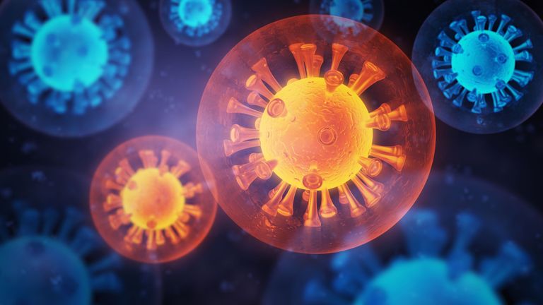 coronavirus mutation 3d concept render