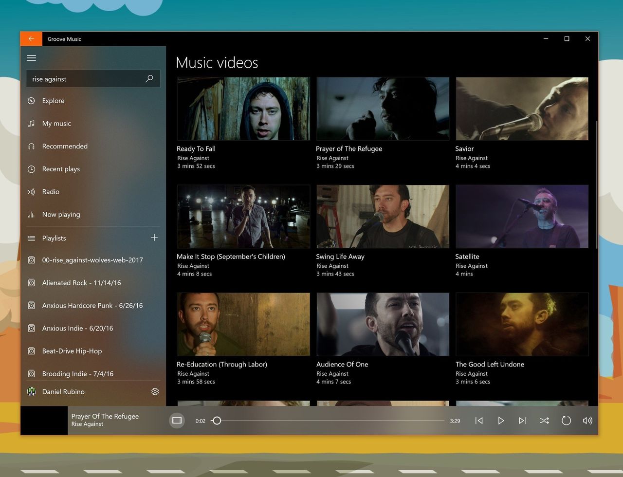 Groove Music videos expanded
