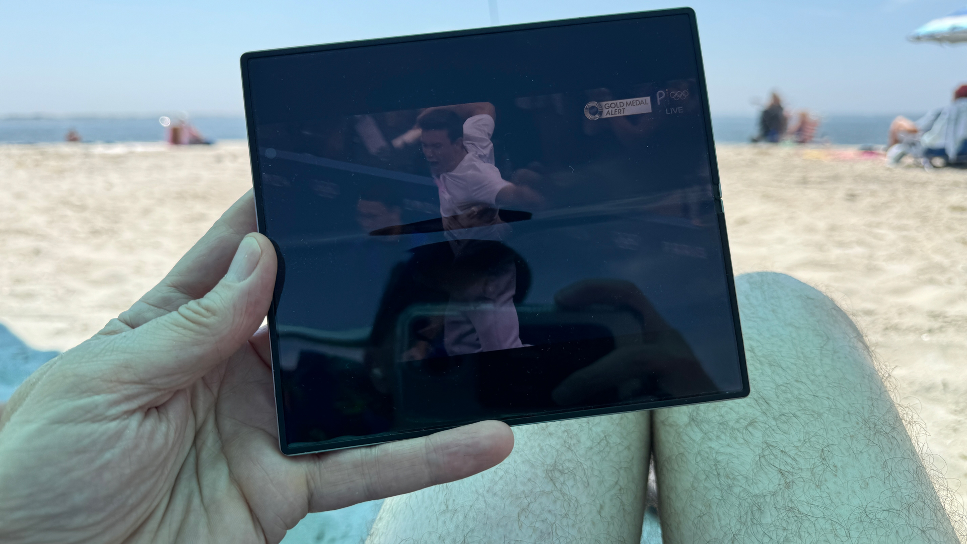 Samsung Galaxy Z Fold 6 on beach