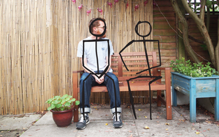 photo with stick figures drawn on top