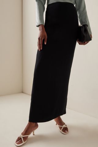 The Fred Silk Crepe Pencil Maxi Skirt 