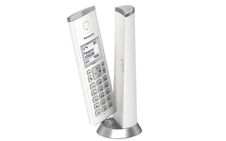 White Panasonic KX-TGK222EW cordless landline telephone