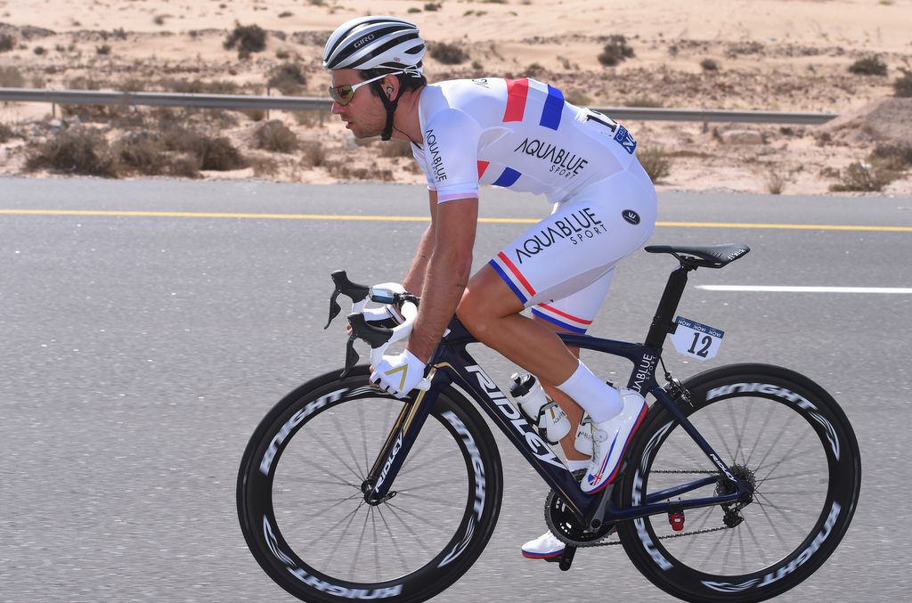 Adam Blythe (Aqua Blue Sports) in his all white kit