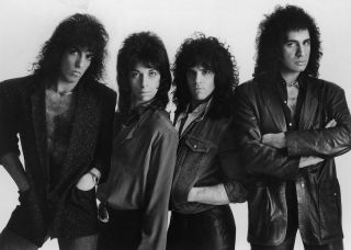Unmasked (L-R): Paul Stanley, Vinnie Vincent, Eric Carr and Gene Simmons