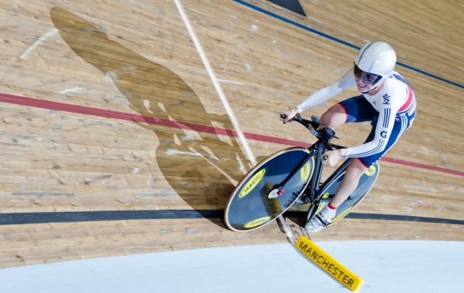 Robert Forstermann (Germany) stalks Shane Perkins (Australia) to go through to the Men's Sprint Final