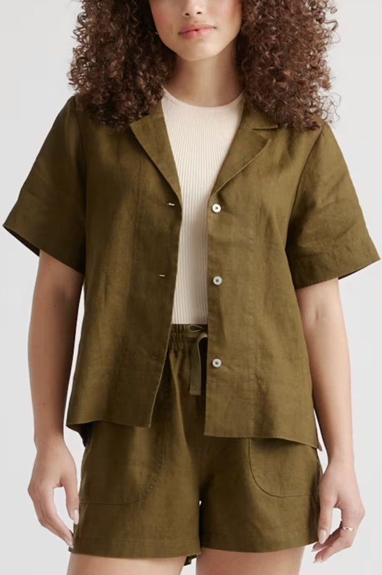 Women's 100% European Linen Shorts
