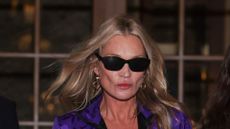 Kate Moss turns heads in a striking purple dress as she heads to Saint Laurent after party in Paris 29/09/2026
