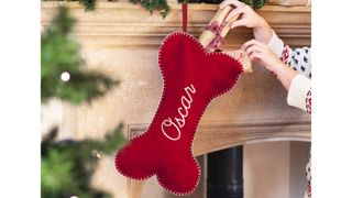 Personalized Wool Felt Dog Christmas Stocking, one of w&h's picks for Christmas gifts for dogs