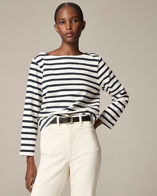 Classic Mariner Cloth Boatneck T-Shirt in Stripe