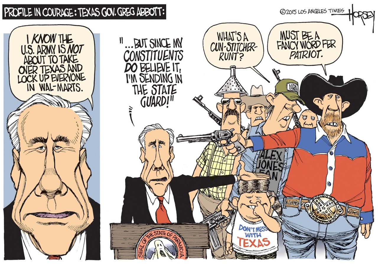 Political cartoon U.S. Texas politics