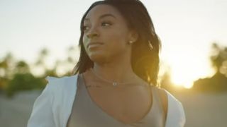 Simone Biles looking off to horizon in Simone Biles Rising.