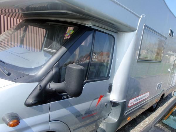 The team's small camper doesn't get used very often, but it's ready to go if and when the need arises.
