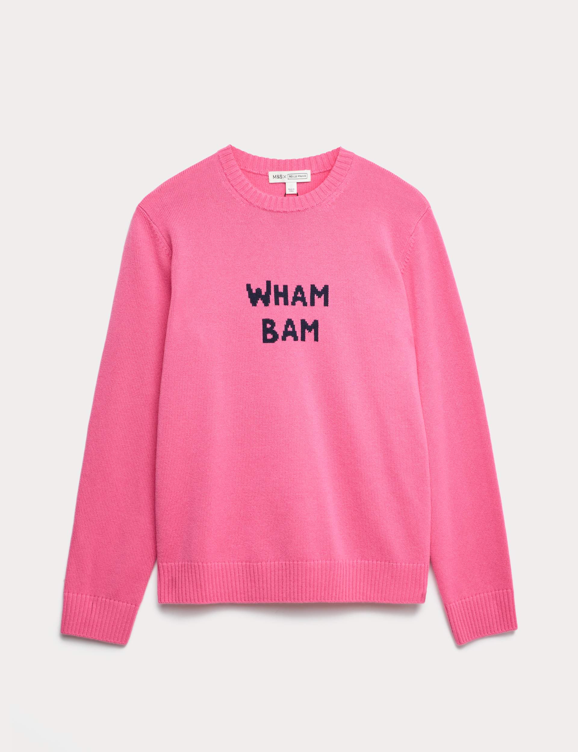 Merino Wool Rich Slogan Relaxed Jumper