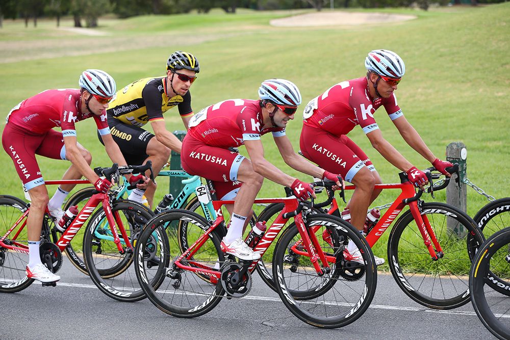 The Katusha riders move up