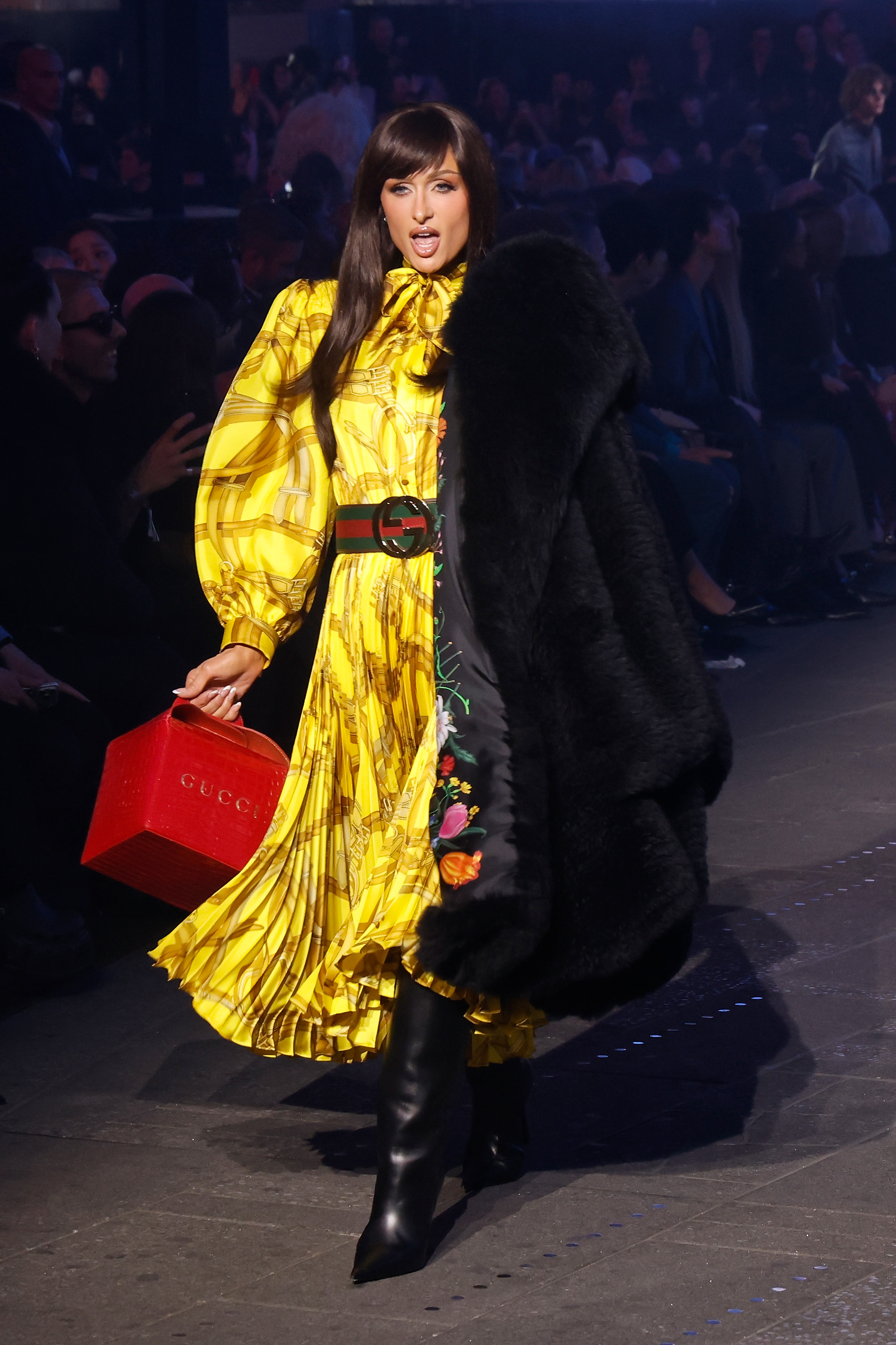 Celebrities walk the runway at Guccicore: Gucci Cruise 2027 at Times Square on May 16, 2026 in New York City