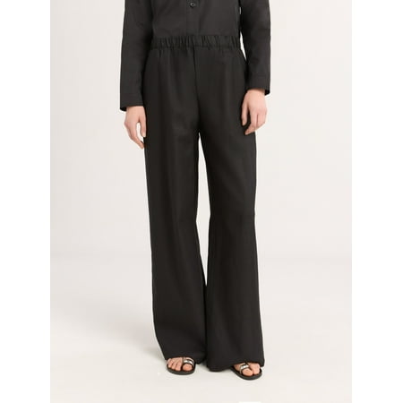 Scoop Women's Linen Blend Wide Leg Pants, 32