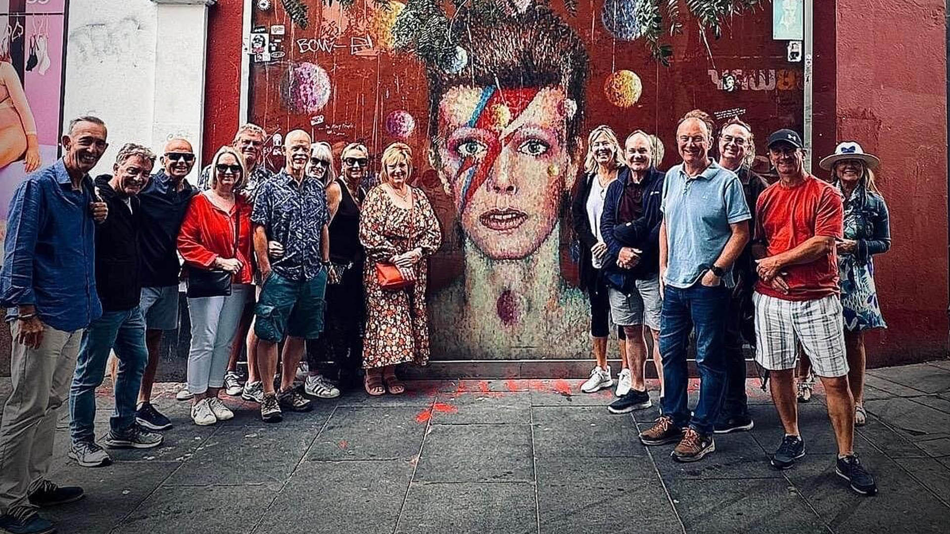 A photo of David Bowie street art.