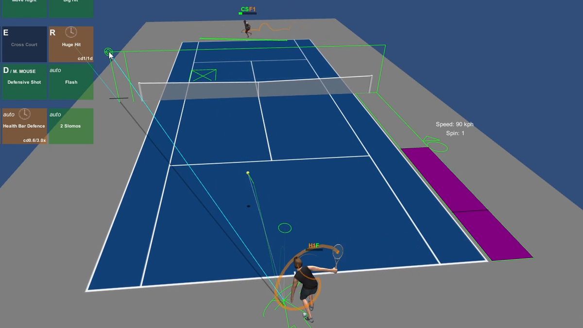 Deze game voegt toe wat altijd ontbrak in tennis: teleportatie en bullet-time