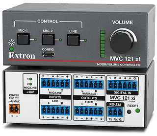 The MVC 121 xi compact, three-source audio mixer from Extron.