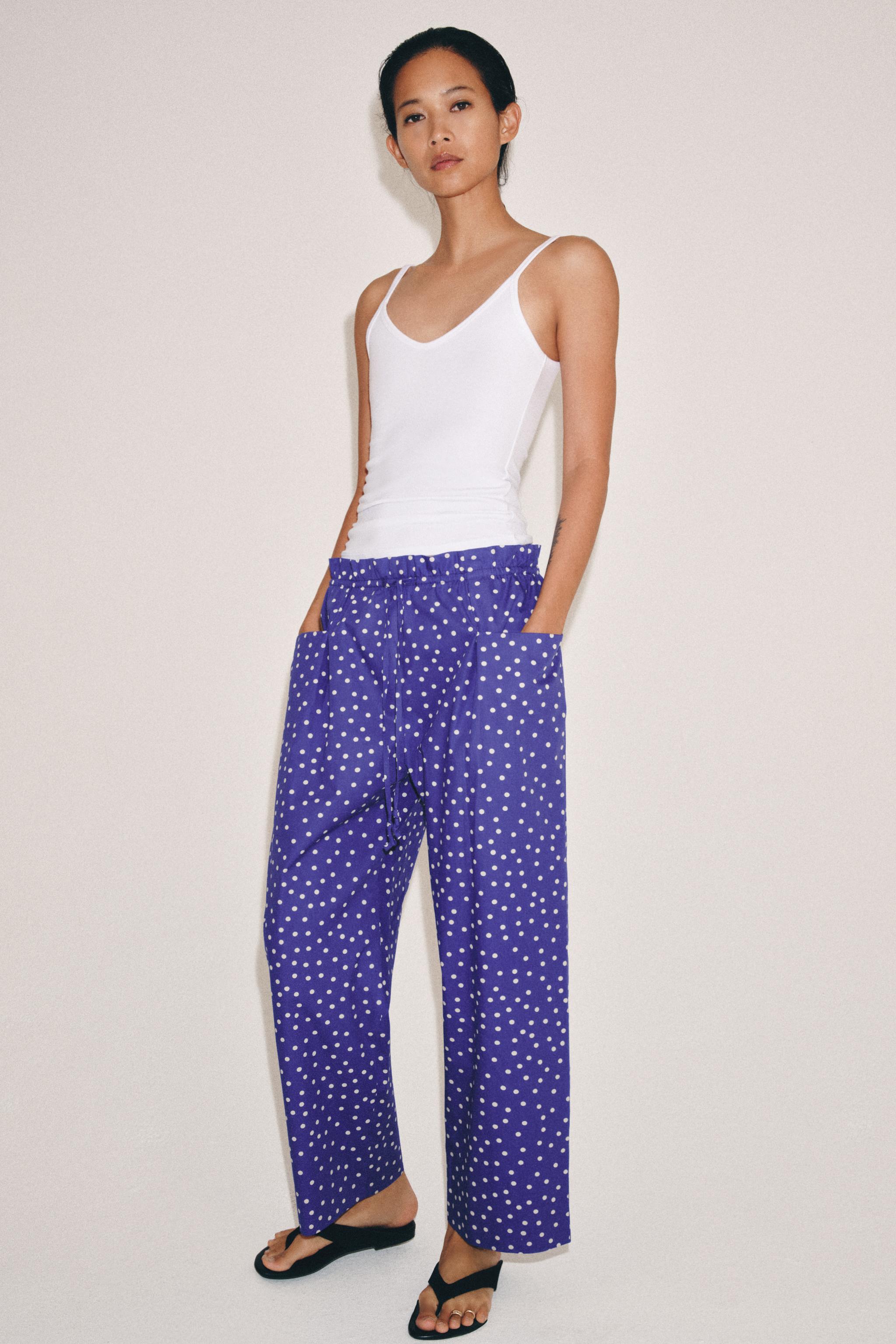 Zw Collection Polka Dot Print Pants