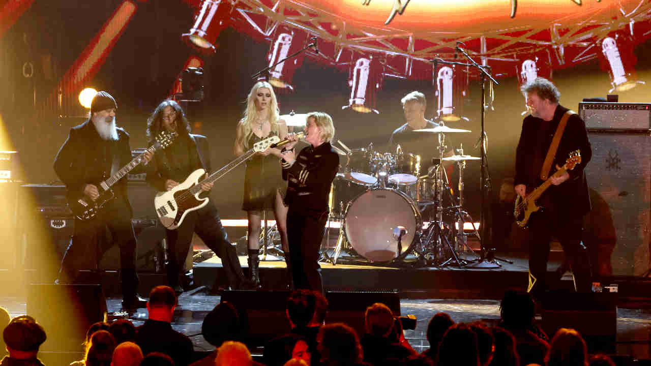 Soundgarden performing at the 2025 Rock And Roll Hall Of Fame with Taylor Momsen and Brandi Carlile