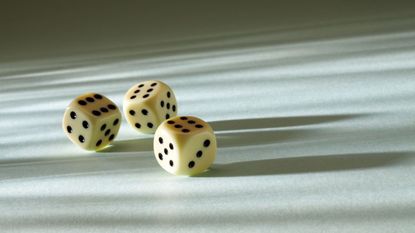 A set of game dice on a table