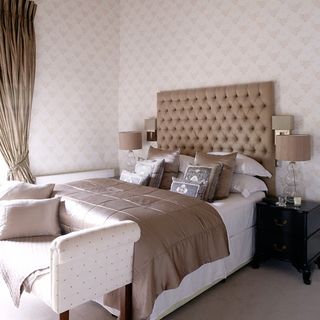bedroom with bed and bedside table