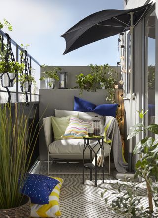 small ikea balcony with outdoor chair