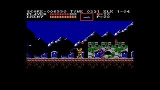 Castlevania Anniversary Collection - a character whips enemies