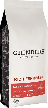Grinders Crema Coffee Beans (1kg) | $28 $25.20 Grinders Crema Coffee Beans (1kg) | $28 $25.20