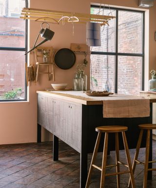 devol kitchens modern rustic kitchen with peg rack for hanging decor