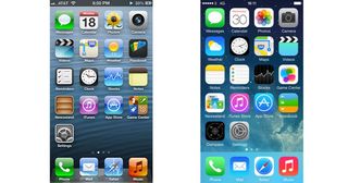 iOS 6 and iOS 7 side by side comparison