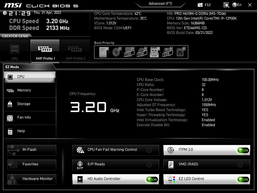 MSI Pro H610M-G DDR4