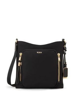 A Black Tumi Tyler bag with gold hardware
