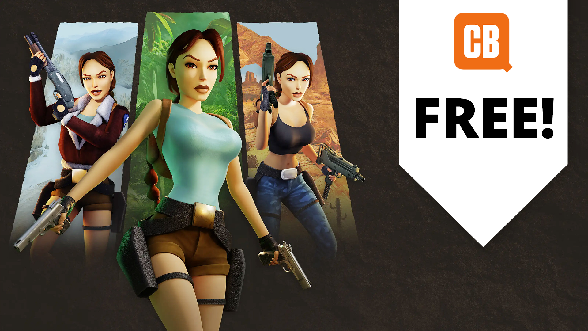 Lara Croft from three Tomb Raider games that are free for Amazon Prime Day