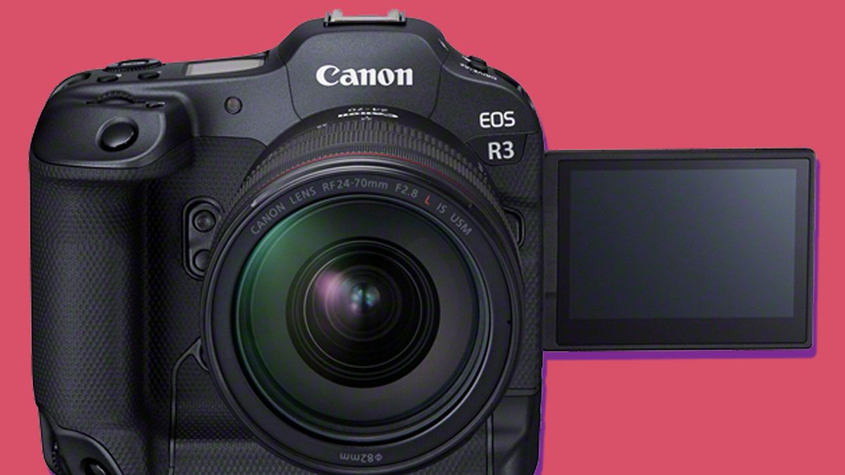 The front of the Canon EOS R3 camera