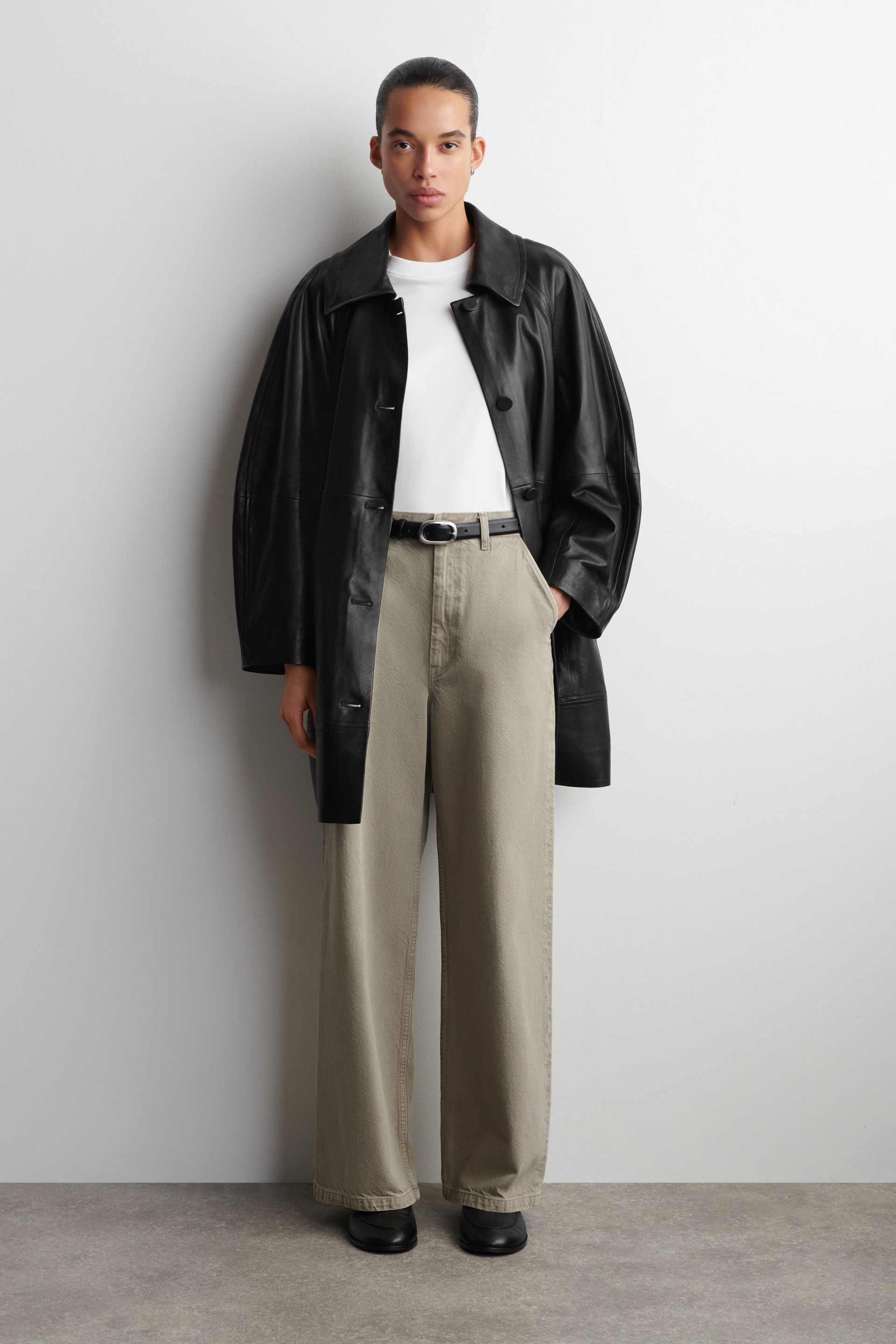Wide-Leg Denim Trousers