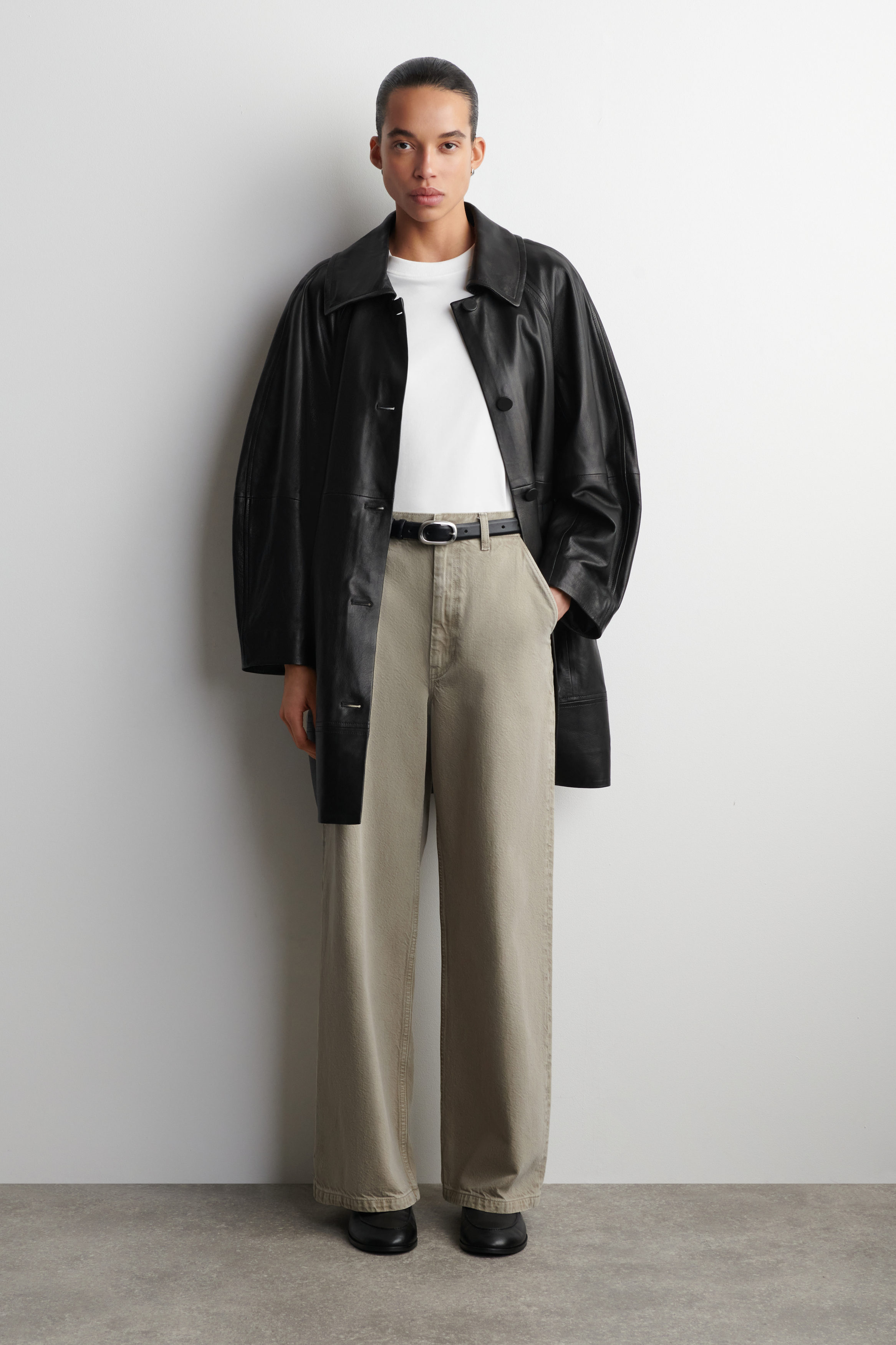 Wide-Leg Denim Trousers