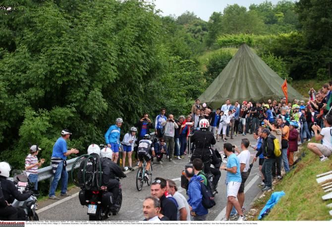 Thomas De Gendt (Omega Pharma-Quick Step) was the leader on the road for quite a while