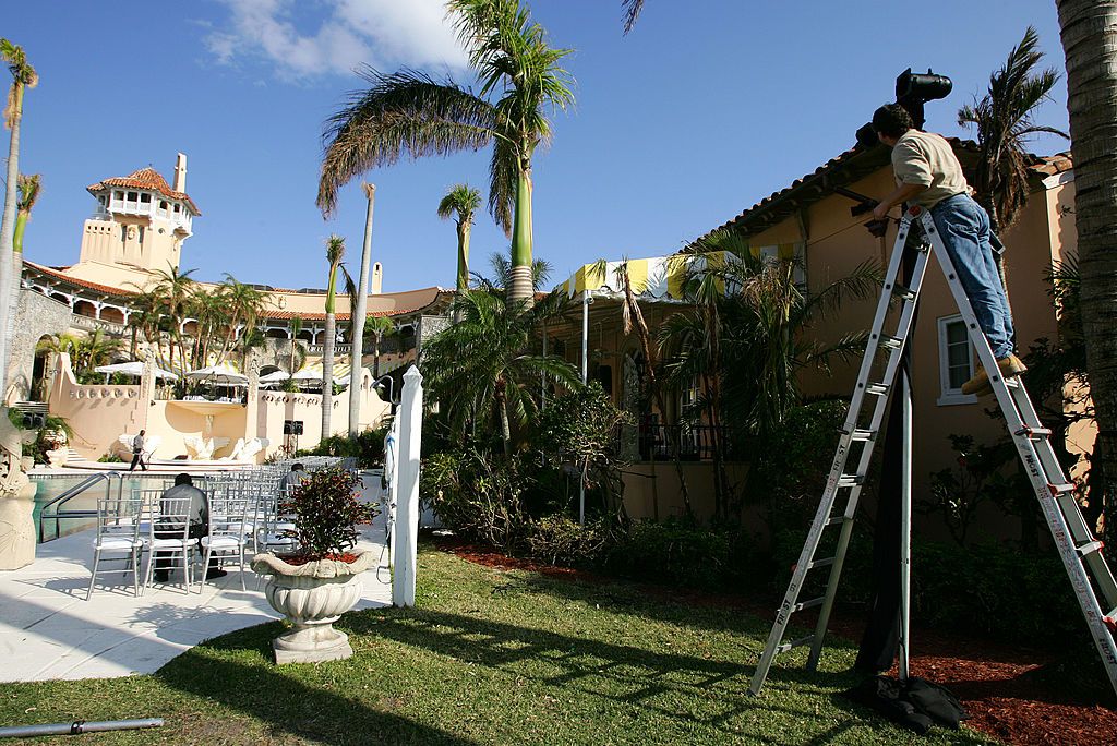 Workers preparing for wedding at Mar-a-Lago.