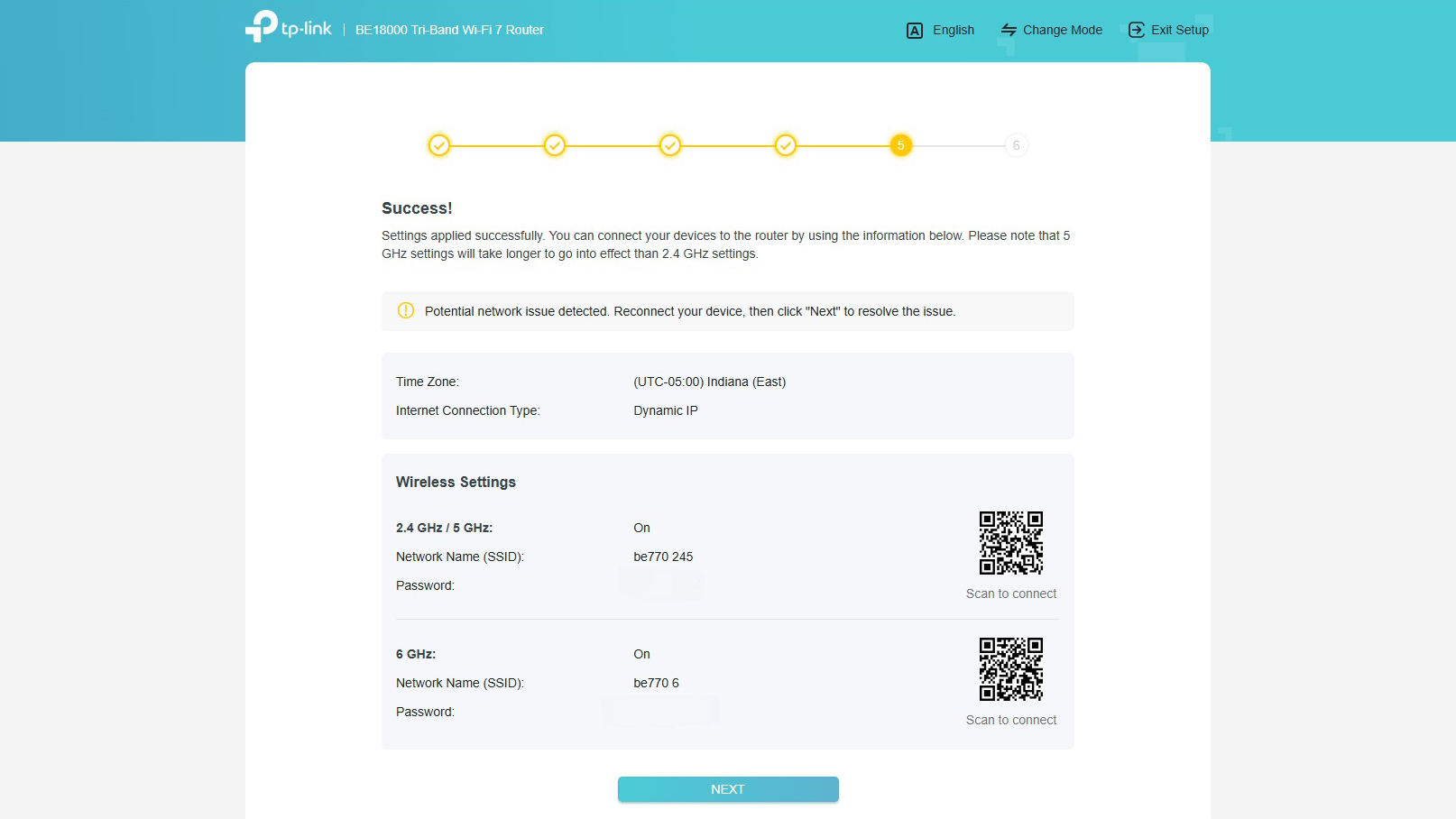 اسکرین شات از مرورگر وب TP-Link Archer BE770