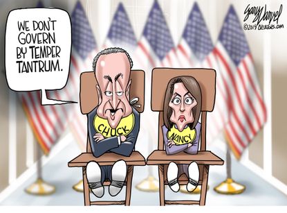 Political cartoon U.S. Nancy Pelosi Chuck Schumer government shutdown