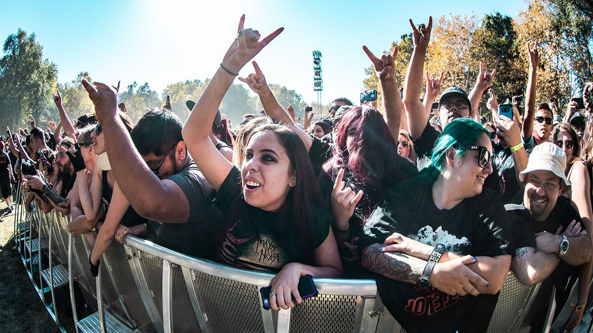 A crowd at aftershock festival