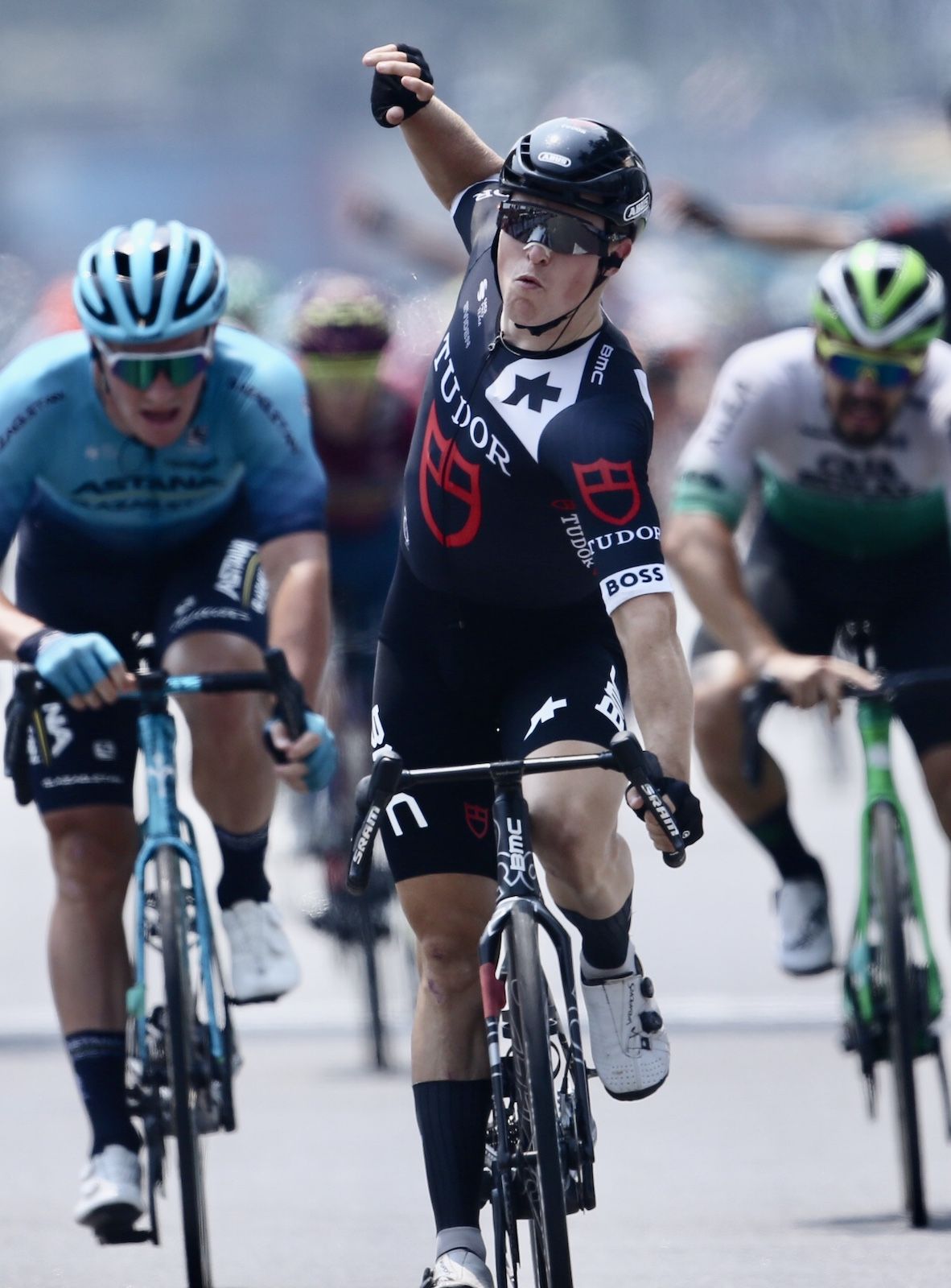 Arvid de Kleijn celebrates on stage 6 of the Tour de Langkawi